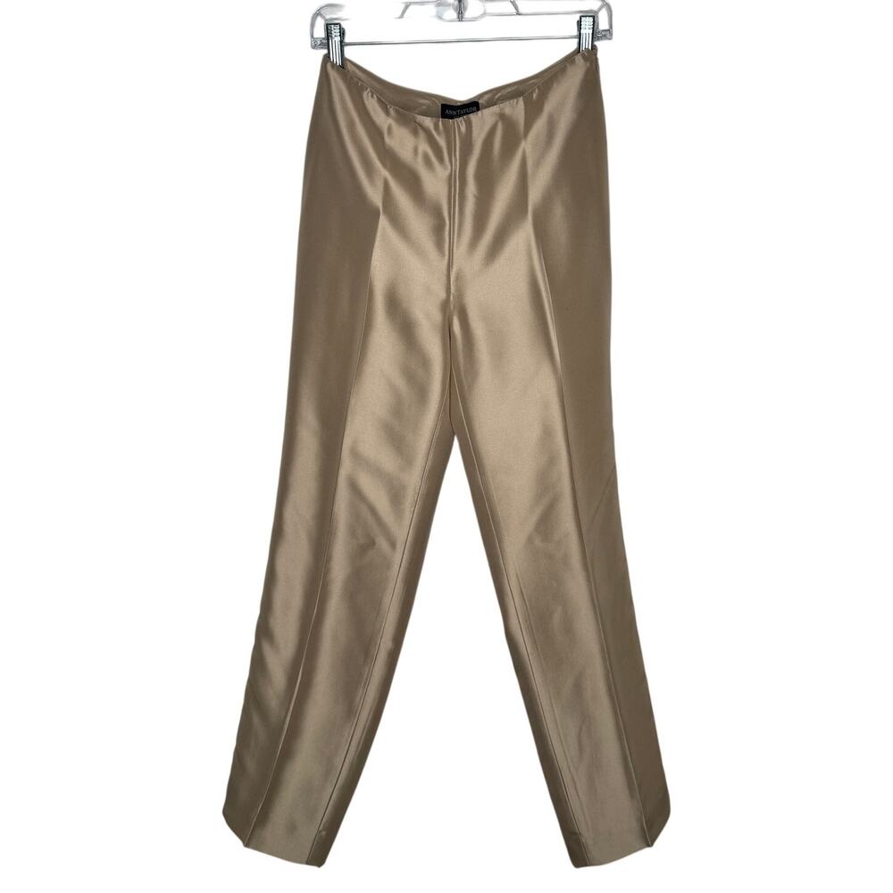 Ann Taylor Petites 6P Champagne Silk Slim Pants Modern XS/S